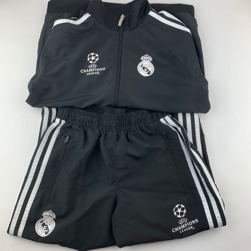 REAL MADRID ADIDAS Black Soccer Kid Jacket & Pant